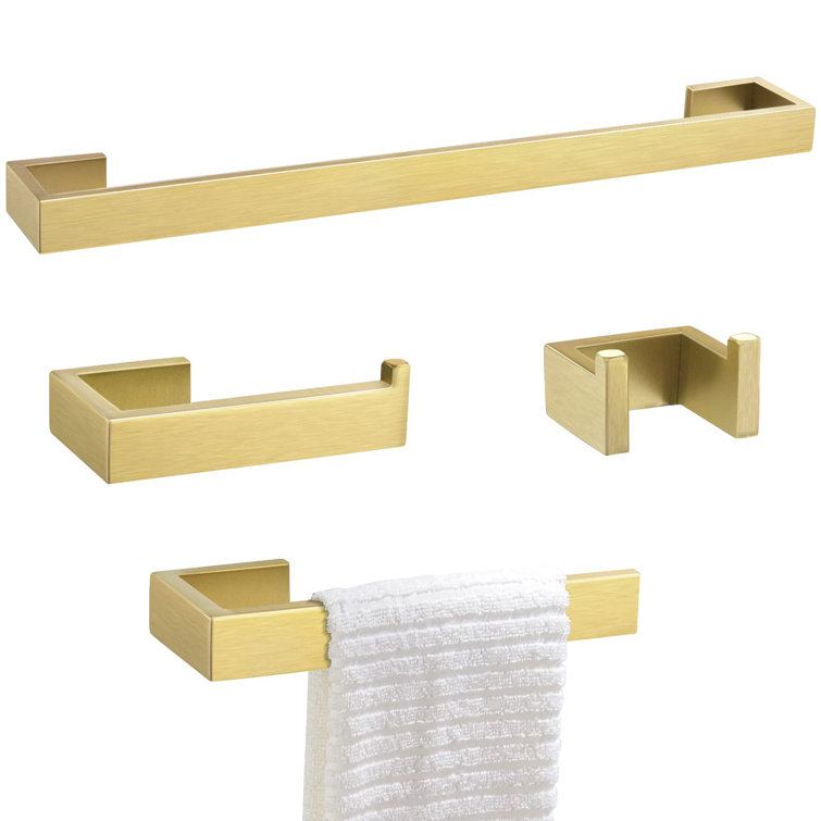 WELLMAX 4 Pieces Bathroom Hardware Accessories Set | Wayfair